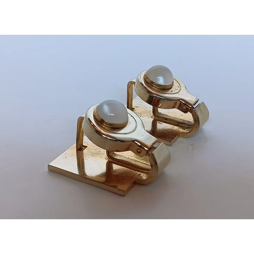 Vintage Solvar Goldtone & Black Enamel Duck Cufflinks for Non-French Cuff Shirt